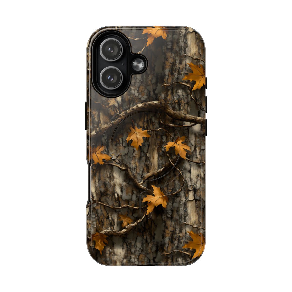 Orange Leaf Tree Camo Magnetic Case