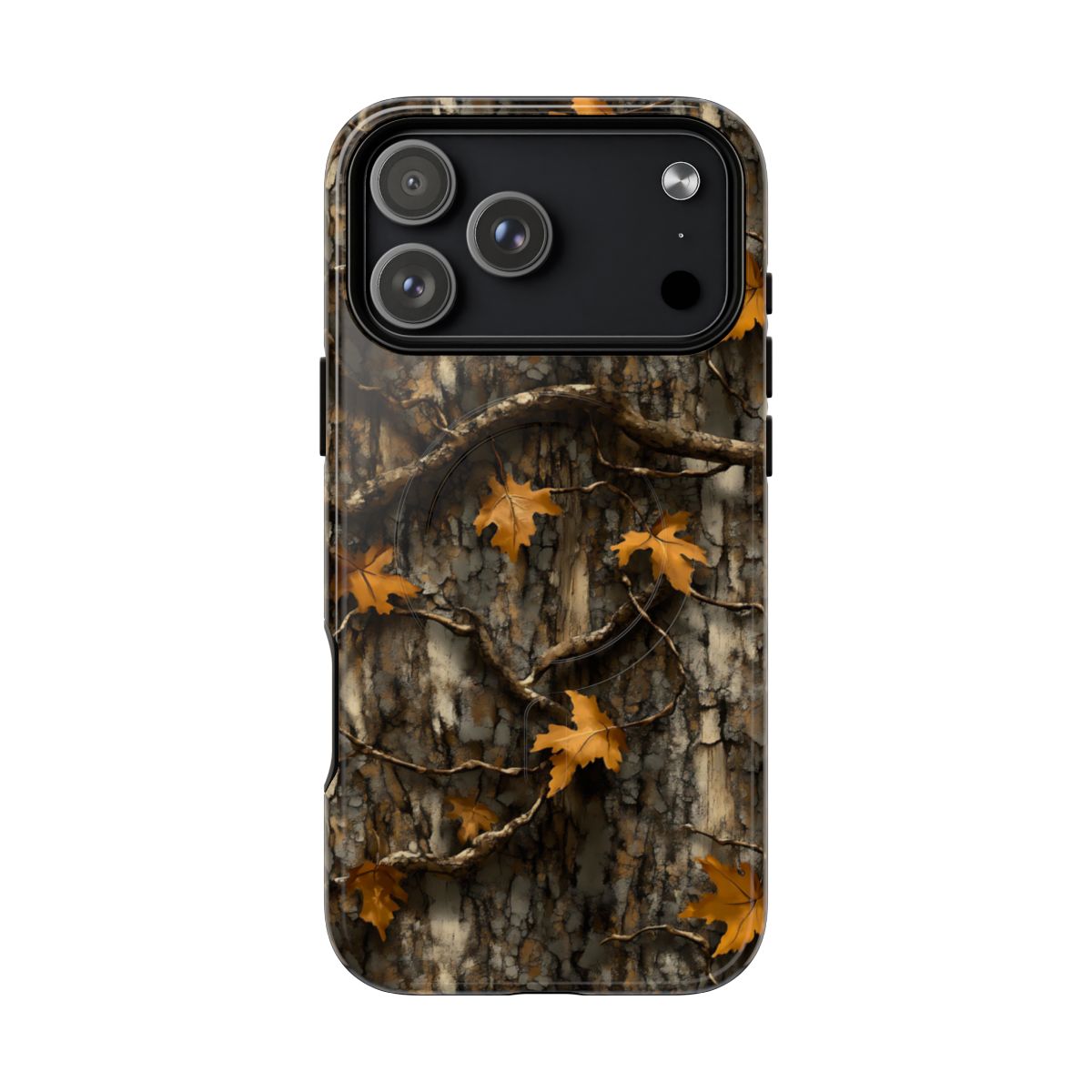 Orange Leaf Tree Camo Magnetic Case