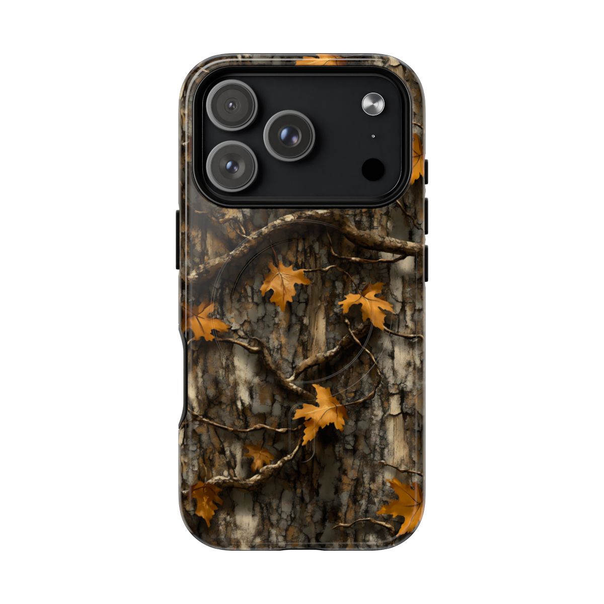 Orange Leaf Tree Camo Magnetic Case