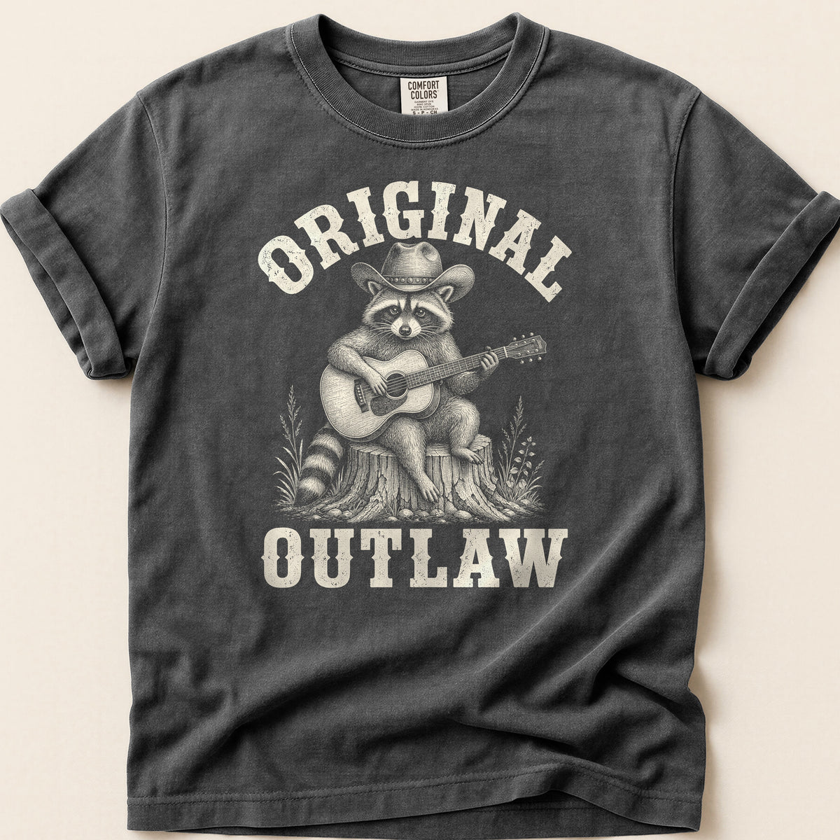 Original Outlaw Raccoon T-shirt on Pepper
