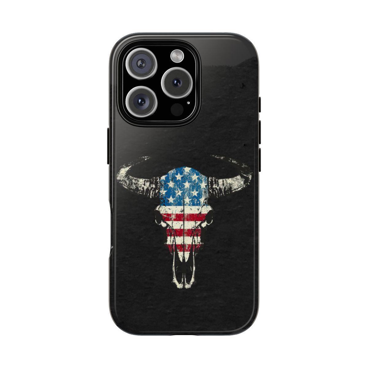 Patriotic Bull Skull Tough Case