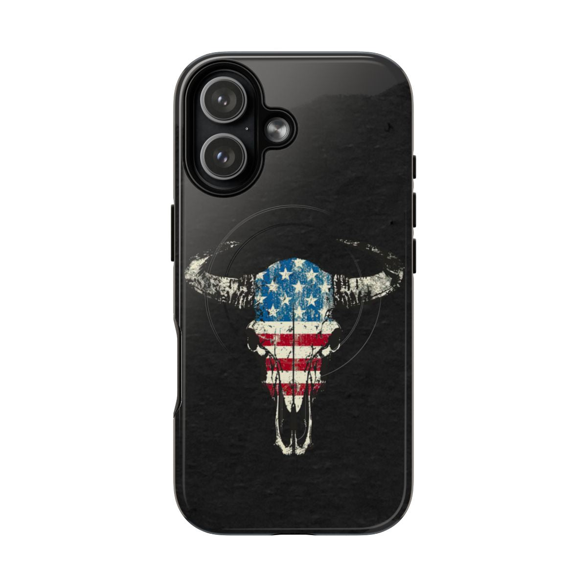 Patriotic Bull Skull Magnetic Case