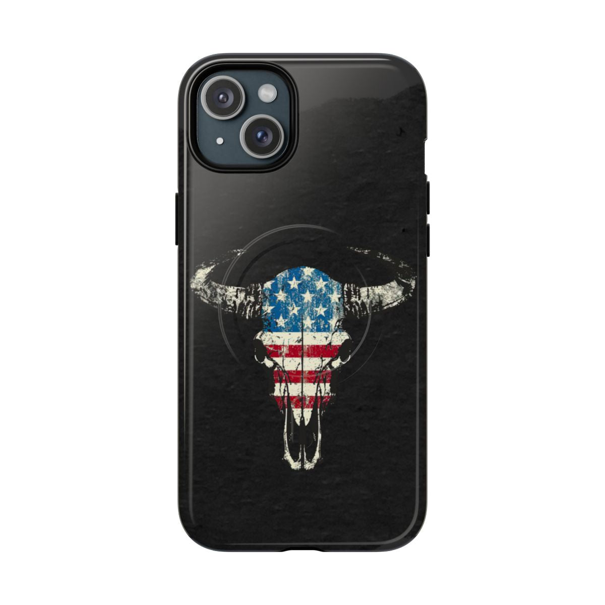 Patriotic Bull Skull Magnetic Case