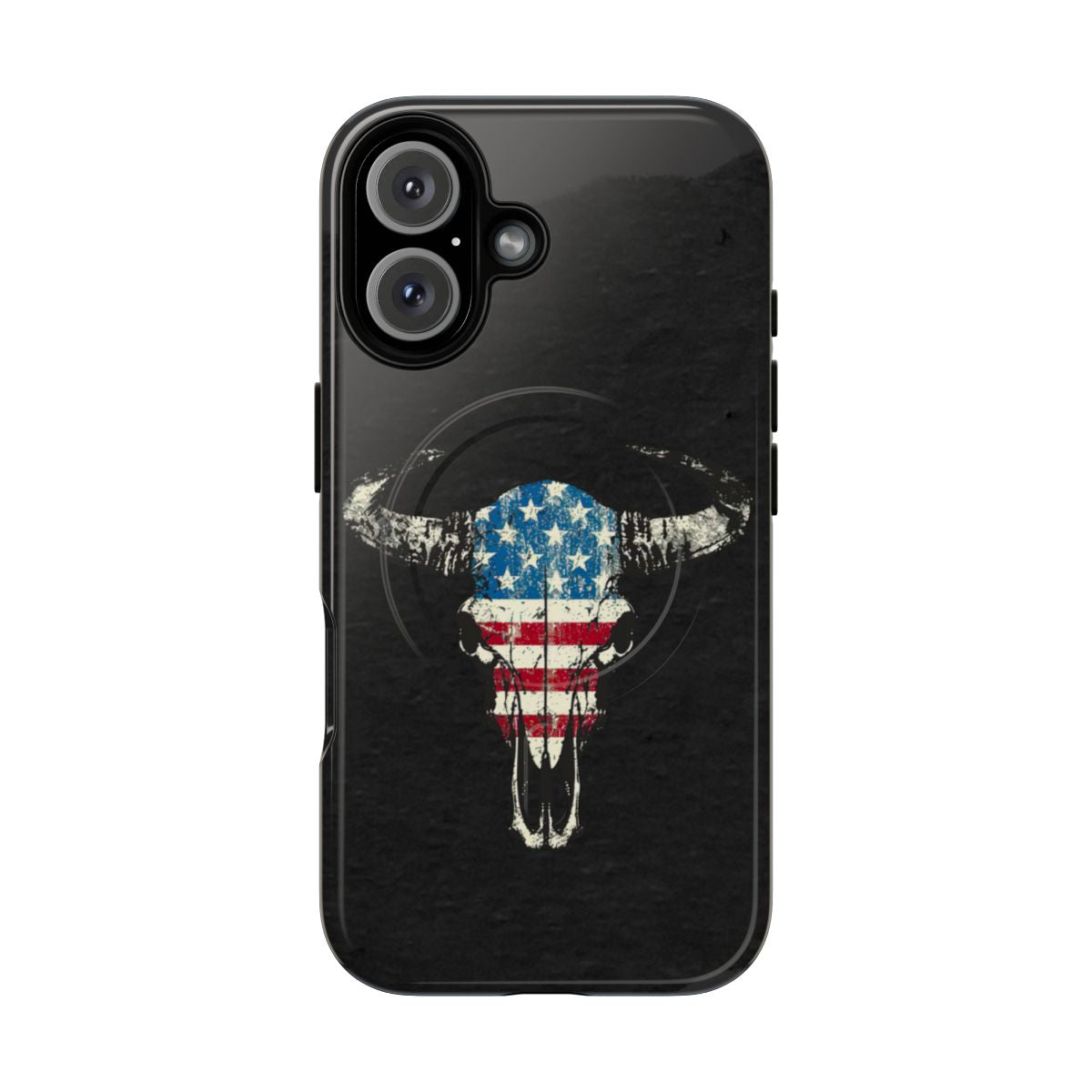 Patriotic Bull Skull Magnetic Case