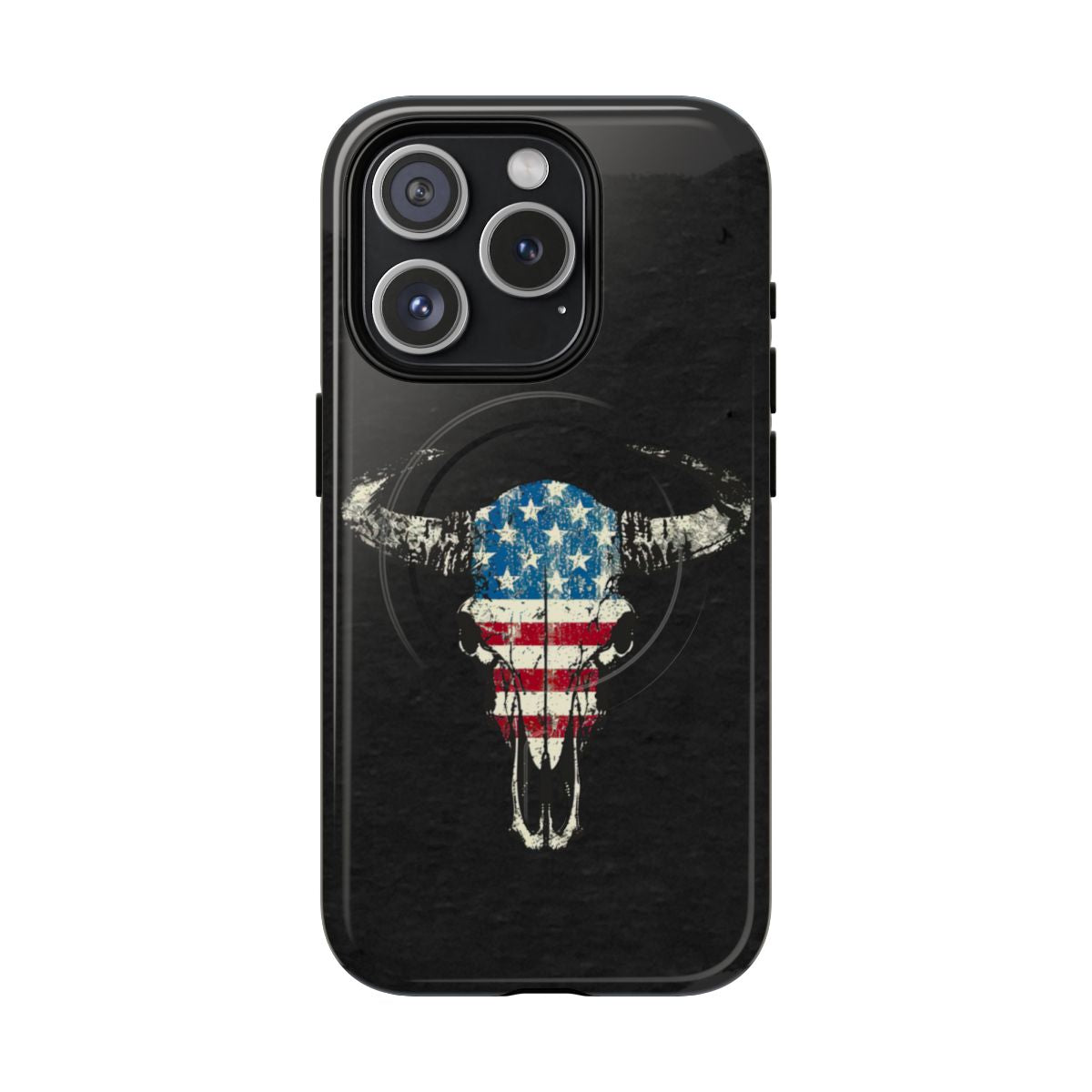 Patriotic Bull Skull Magnetic Case