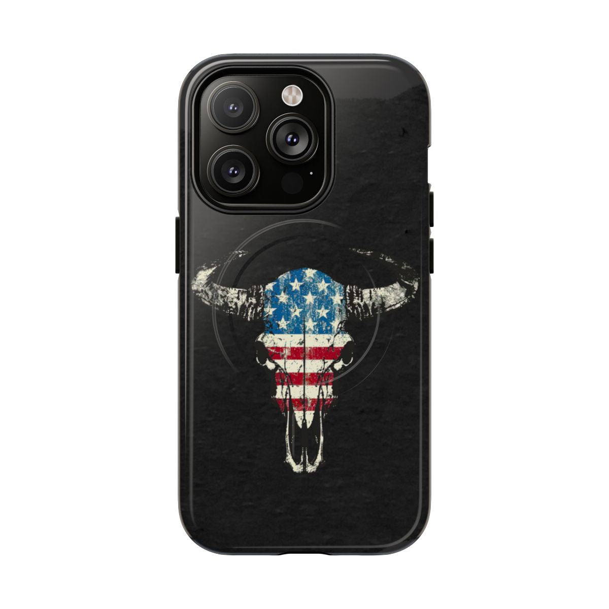 Patriotic Bull Skull Magnetic Case