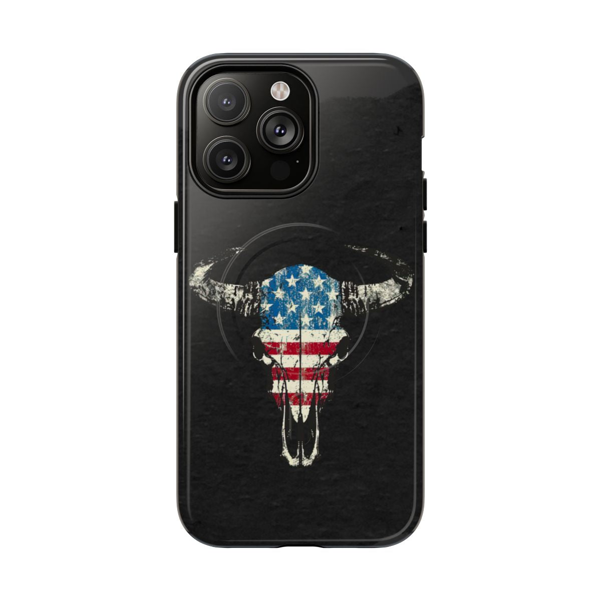 Patriotic Bull Skull Magnetic Case