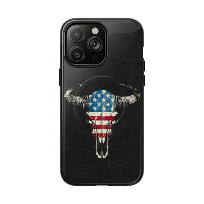 Patriotic Bull Skull Magnetic Case