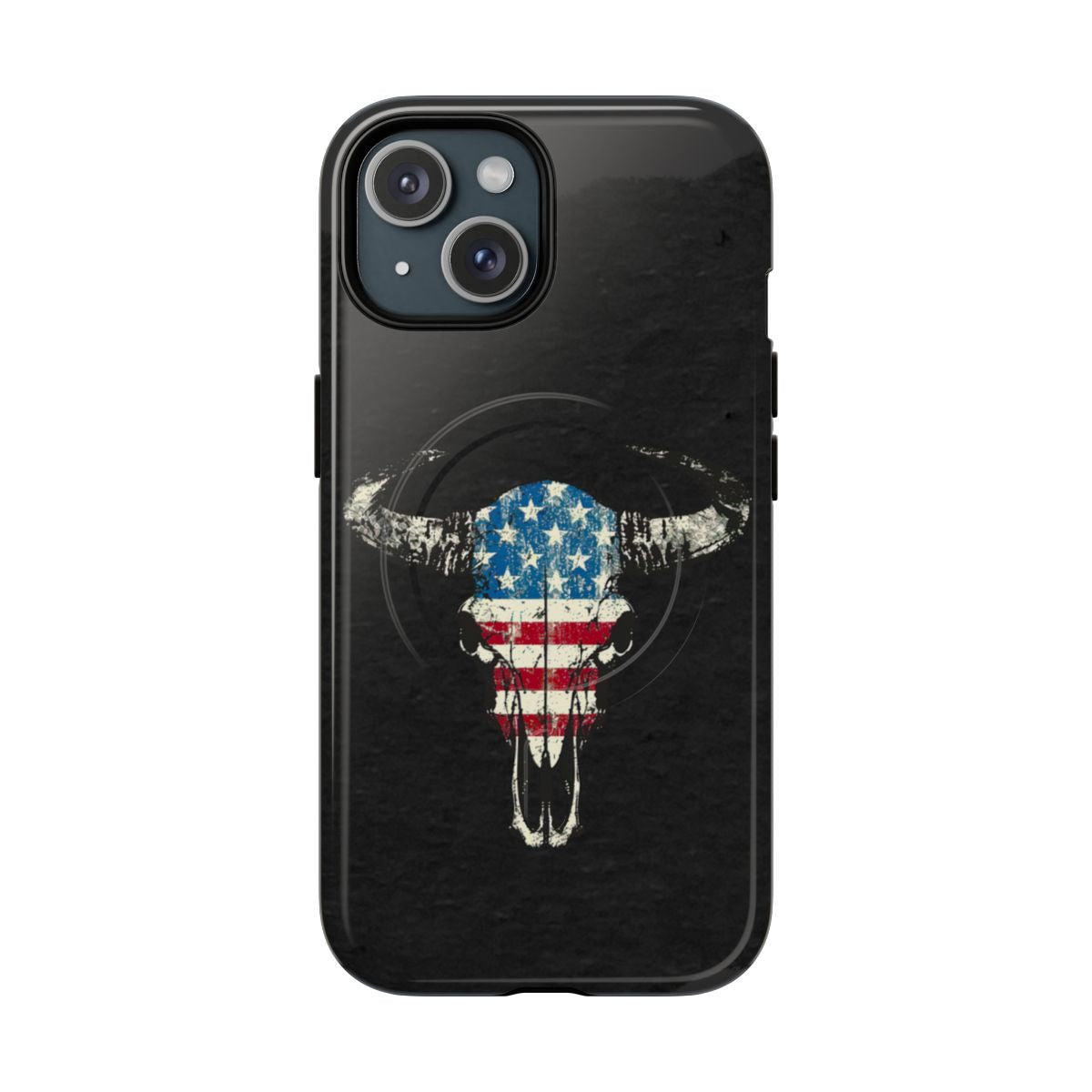 Patriotic Bull Skull Magnetic Case