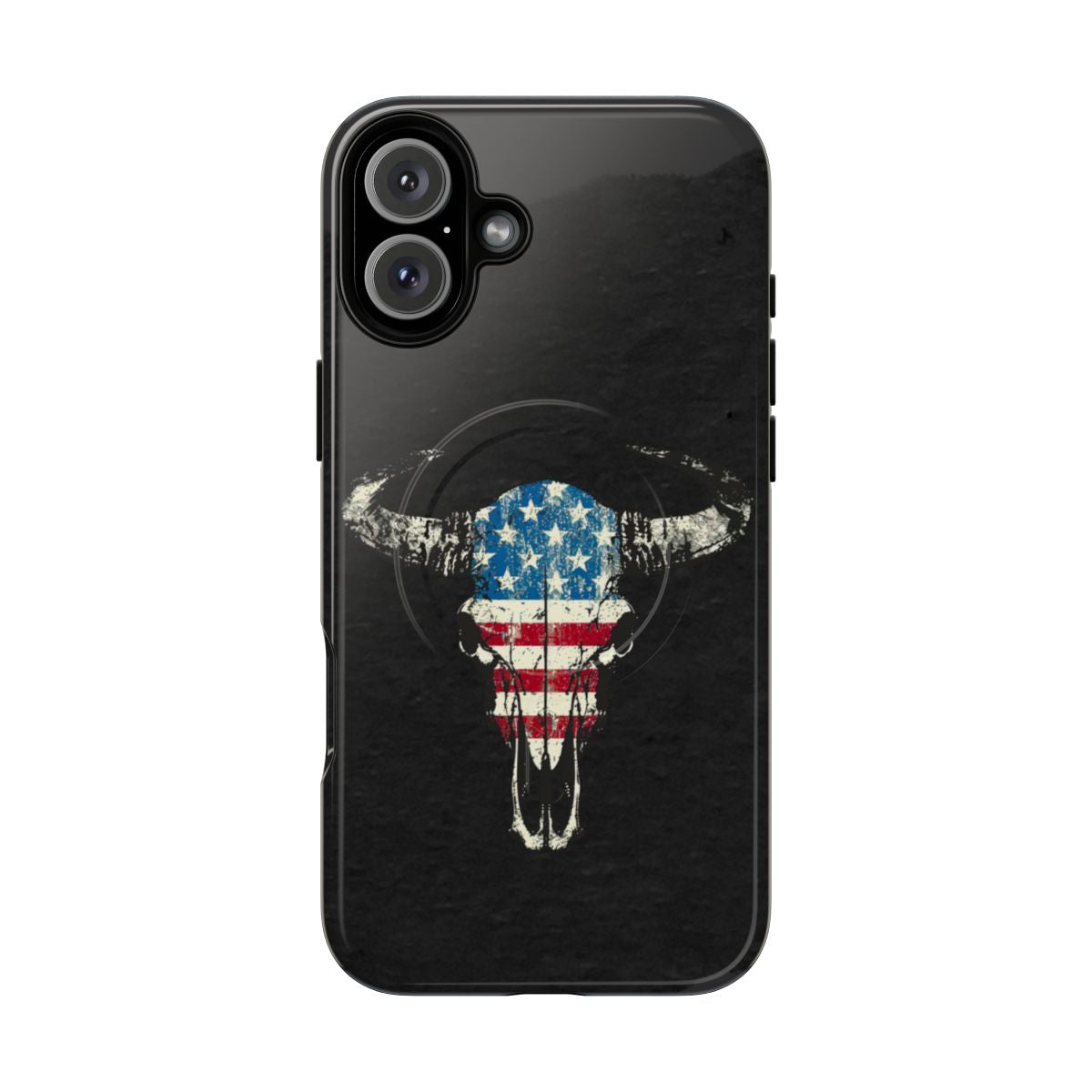 Patriotic Bull Skull Magnetic Case