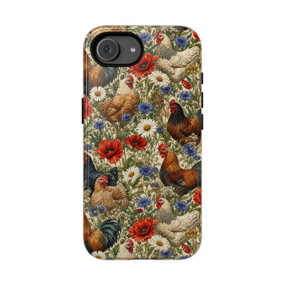 Patriotic Floral Chickens Tough Case - iPhone 16e
