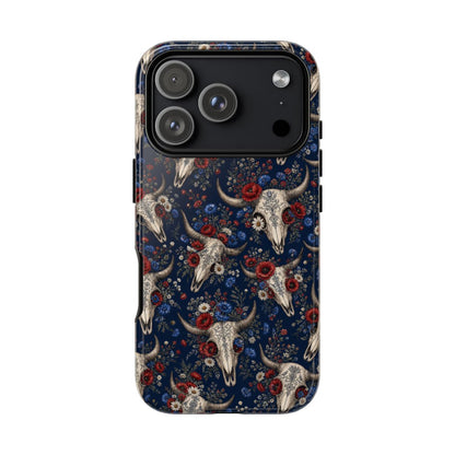 Patriotic Floral Skulls Tough Case - iPhone 18 Pro