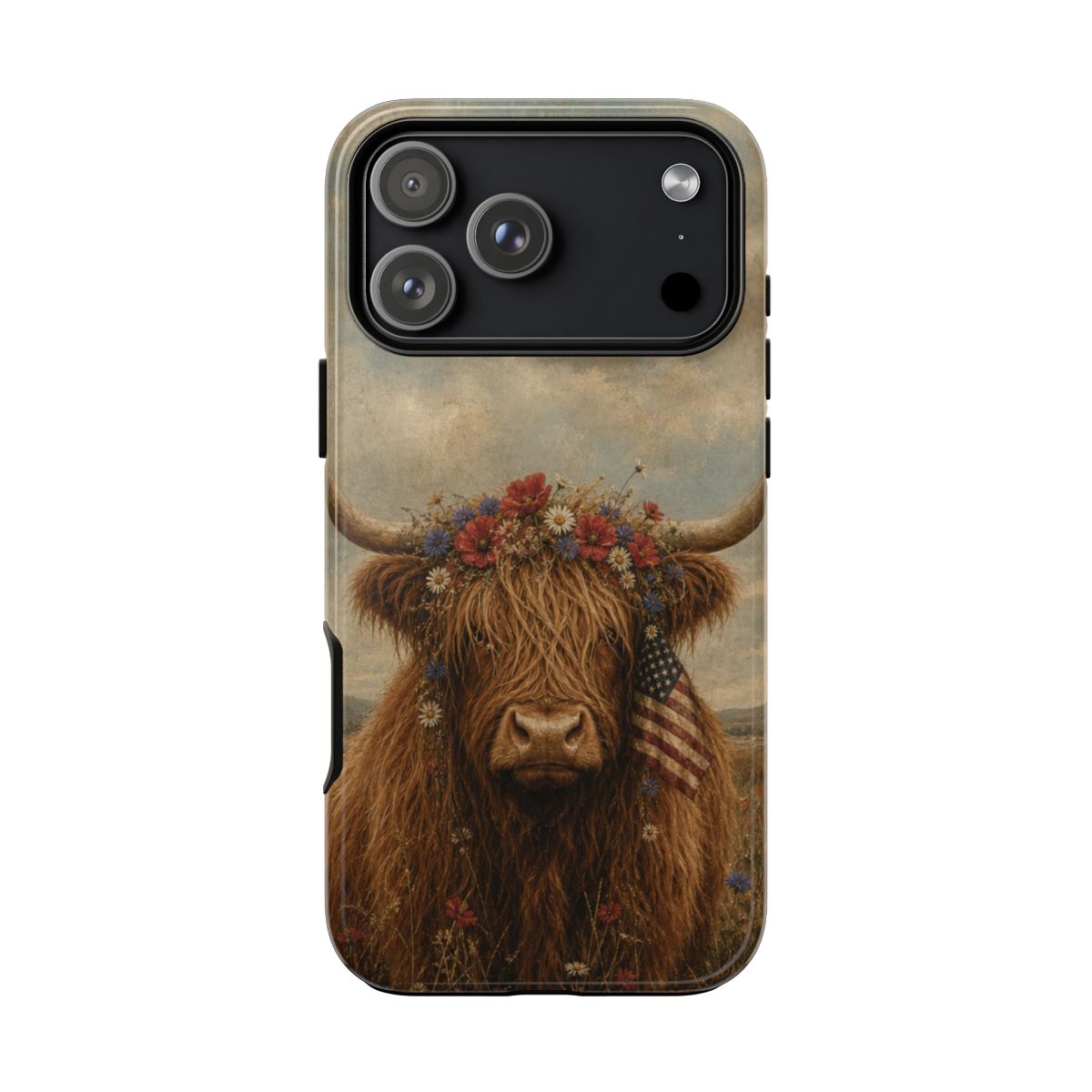 Patriotic Highland Cow Tough Case - iPhone 18 Pro Max