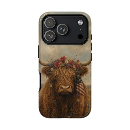 Patriotic Highland Cow Tough Case - iPhone 18 Pro