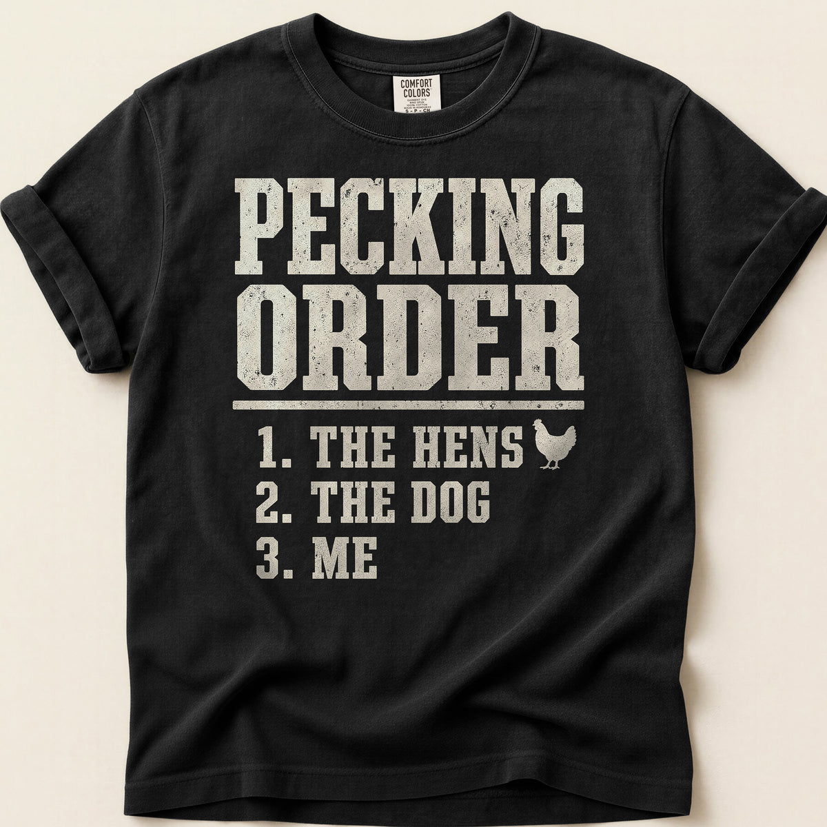 Pecking Order T-shirt on Black