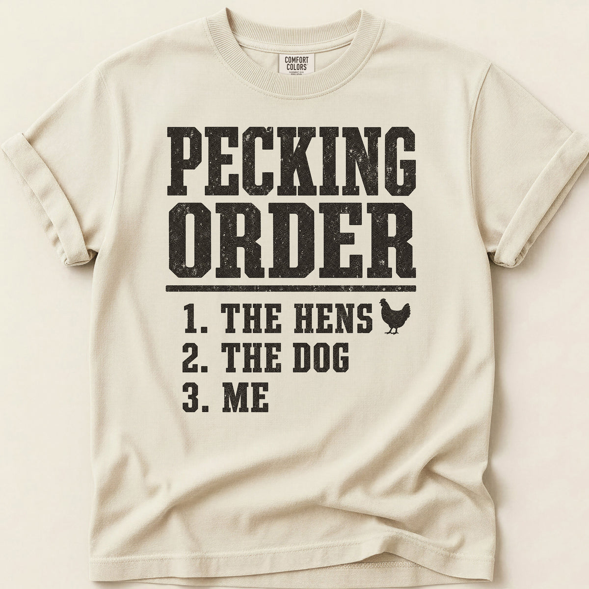 Pecking Order T-shirt on Ivory