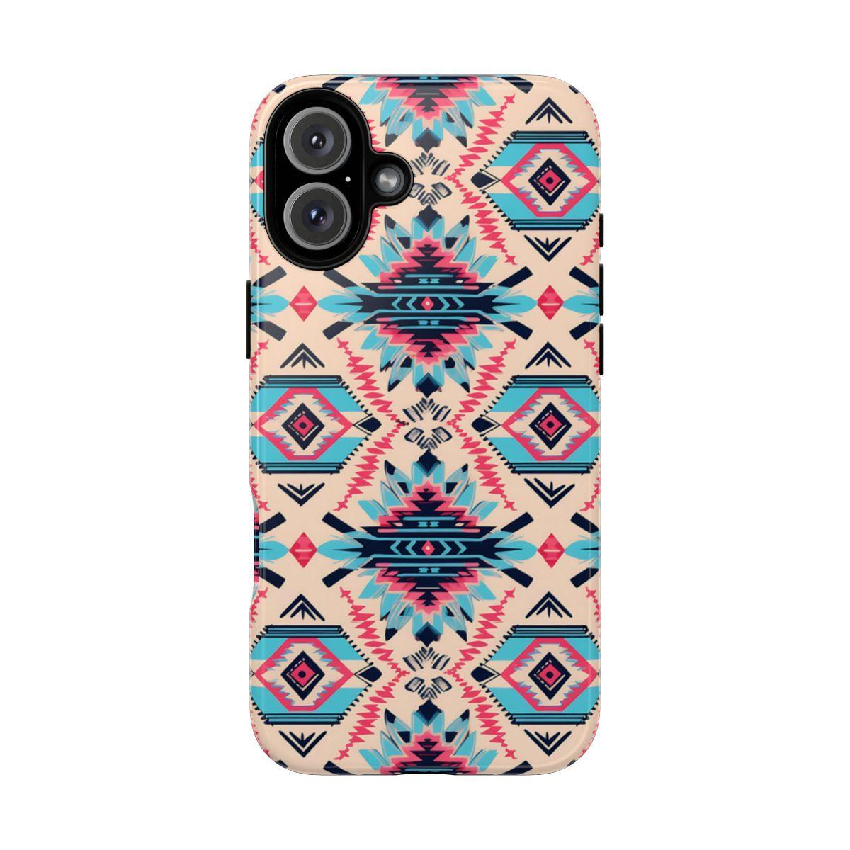 Pink Blue Aztec Tough Case