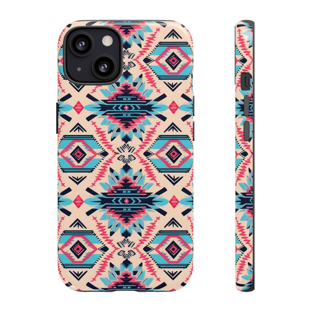 Pink Blue Aztec Tough Case