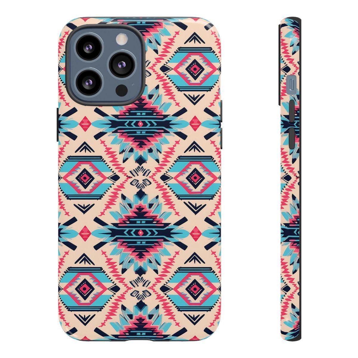 Pink Blue Aztec Tough Case