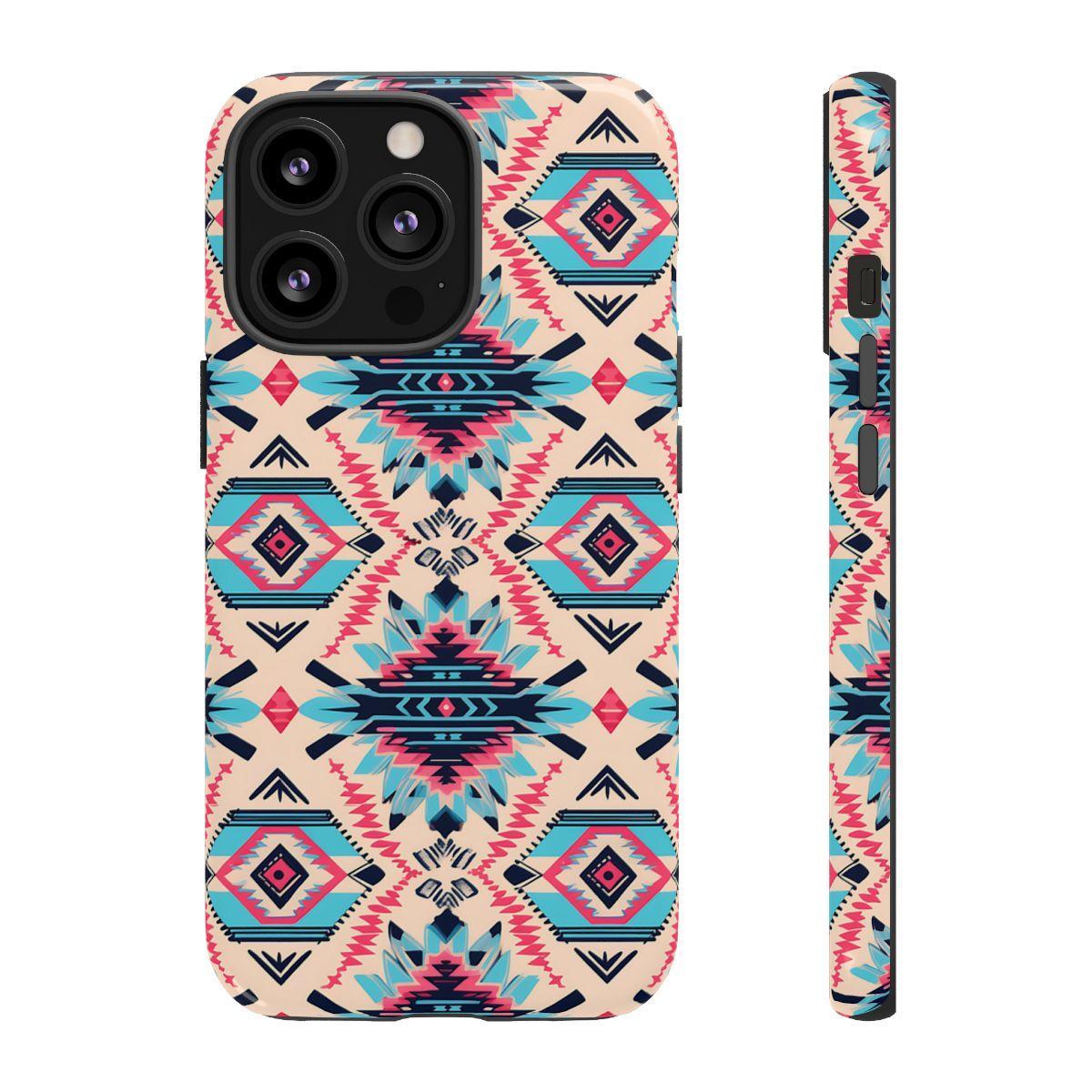 Pink Blue Aztec Tough Case
