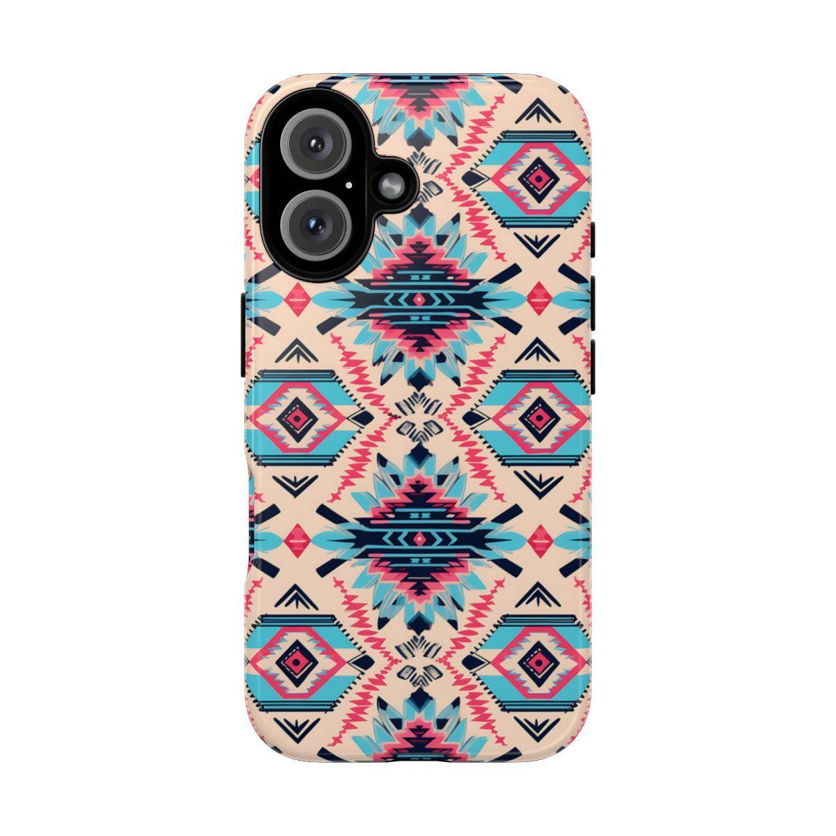 Pink Blue Aztec Tough Case