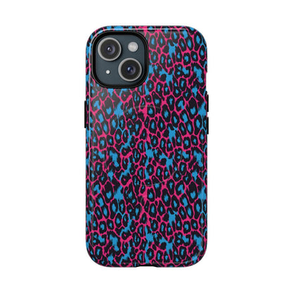 Pink Blue Leopard Magnetic Case
