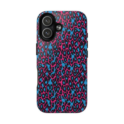 Pink Blue Leopard Magnetic Case