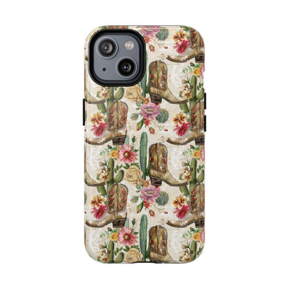 Pink Flowers and Boots Magnetic Case