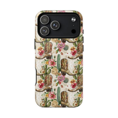 Pink Flowers and Boots Magnetic Case