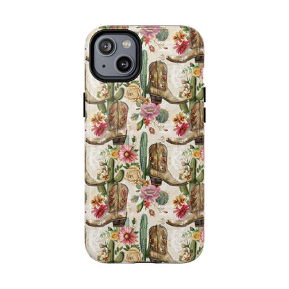 Pink Flowers and Boots Magnetic Case