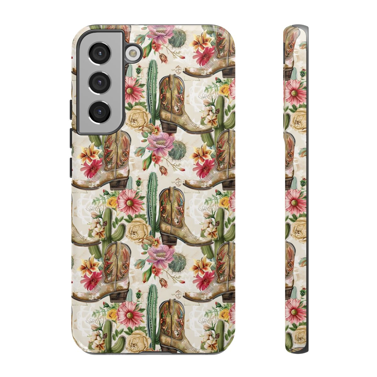 Pink Flowers and Boots Tough Case