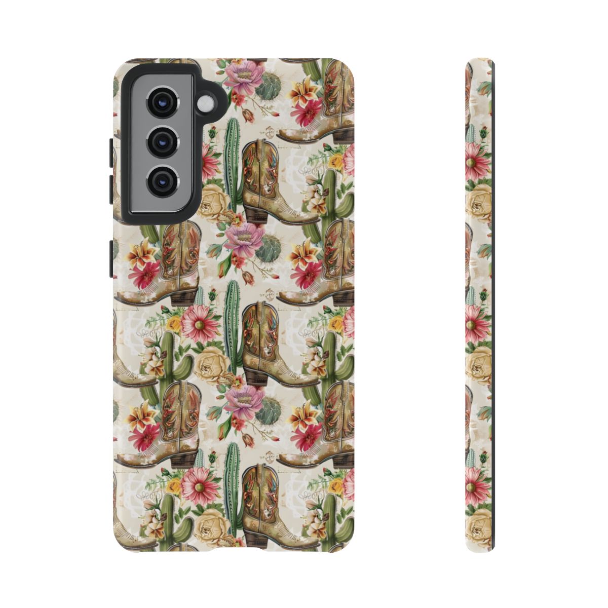 Pink Flowers and Boots Tough Case