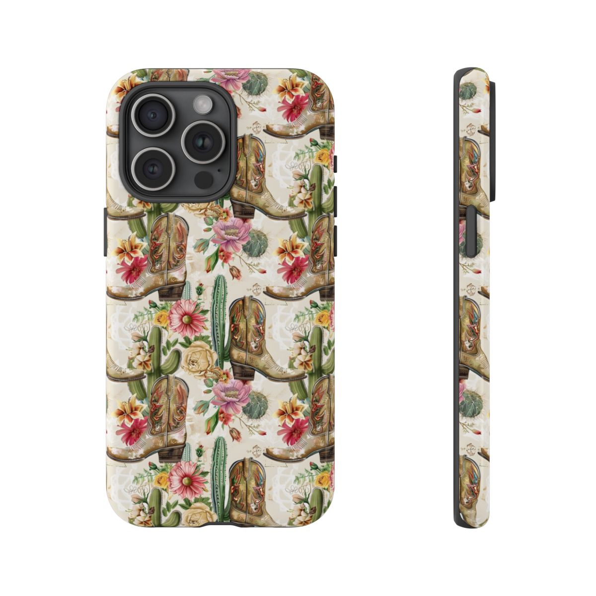 Pink Flowers and Boots Tough Case