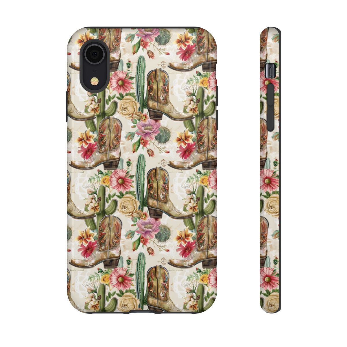 Pink Flowers and Boots Tough Case