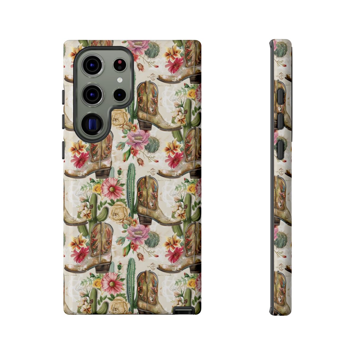 Pink Flowers and Boots Tough Case