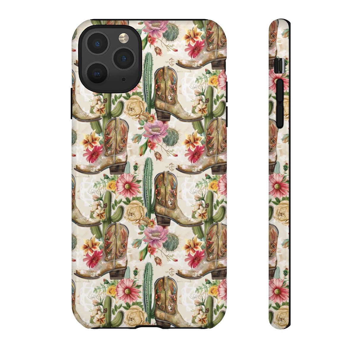 Pink Flowers and Boots Tough Case