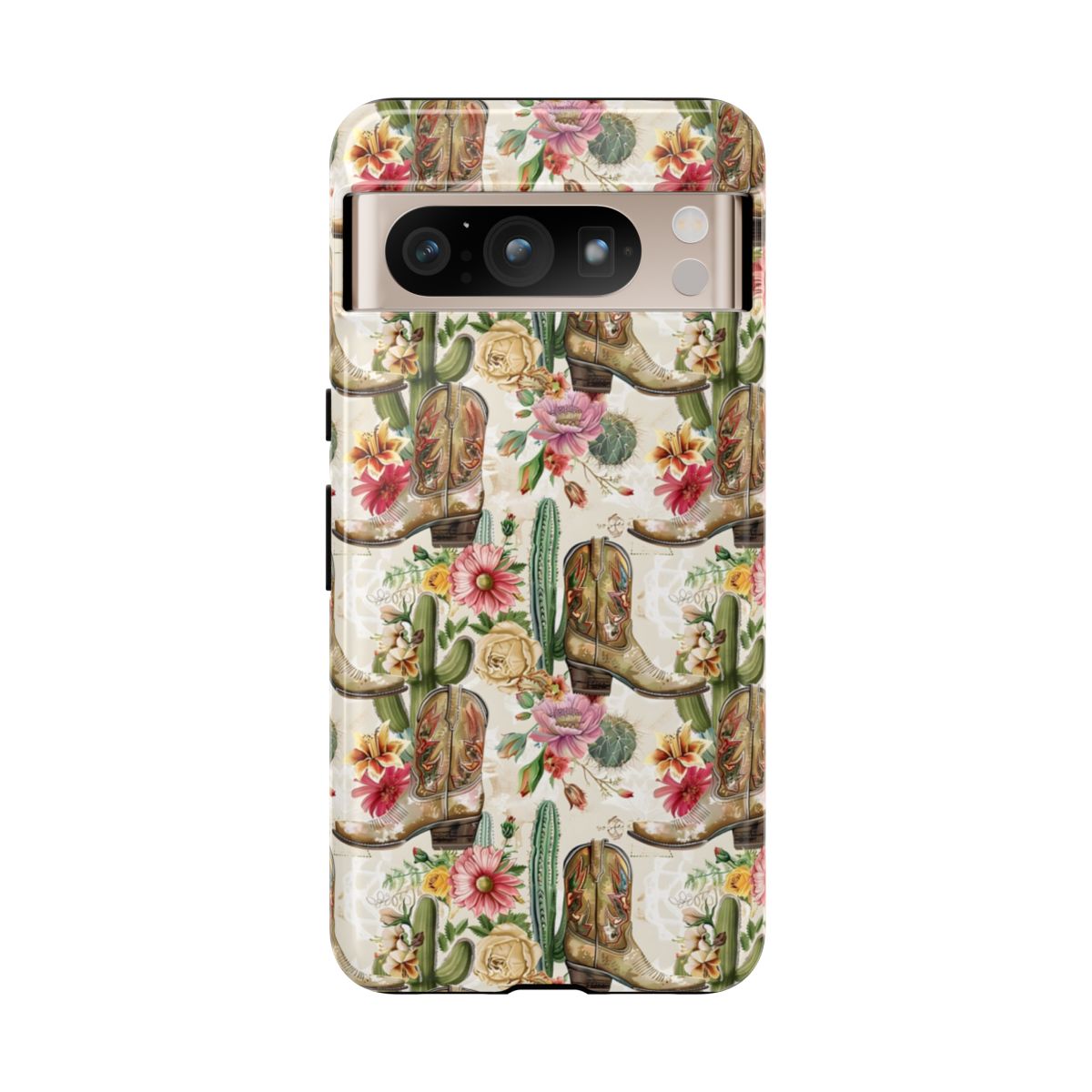 Pink Flowers and Boots Tough Case