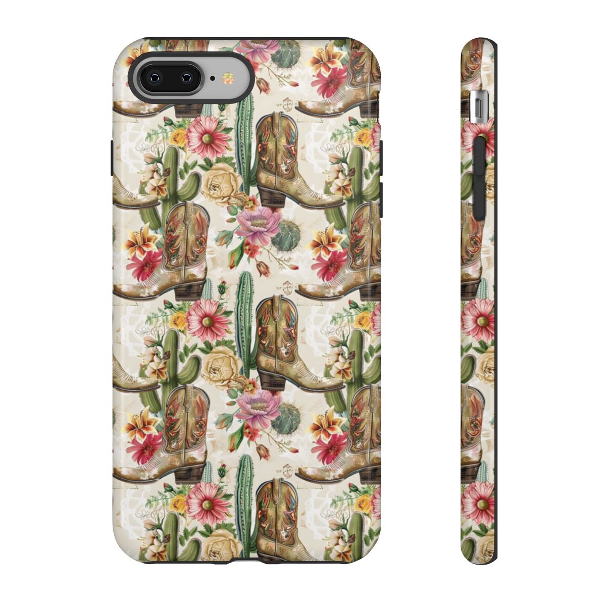 Pink Flowers and Boots Tough Case