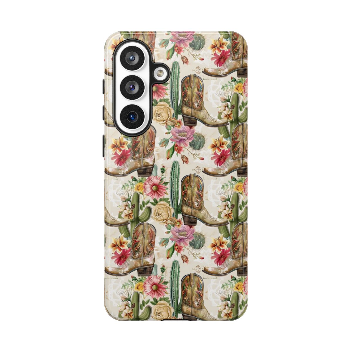 Pink Flowers and Boots Tough Case