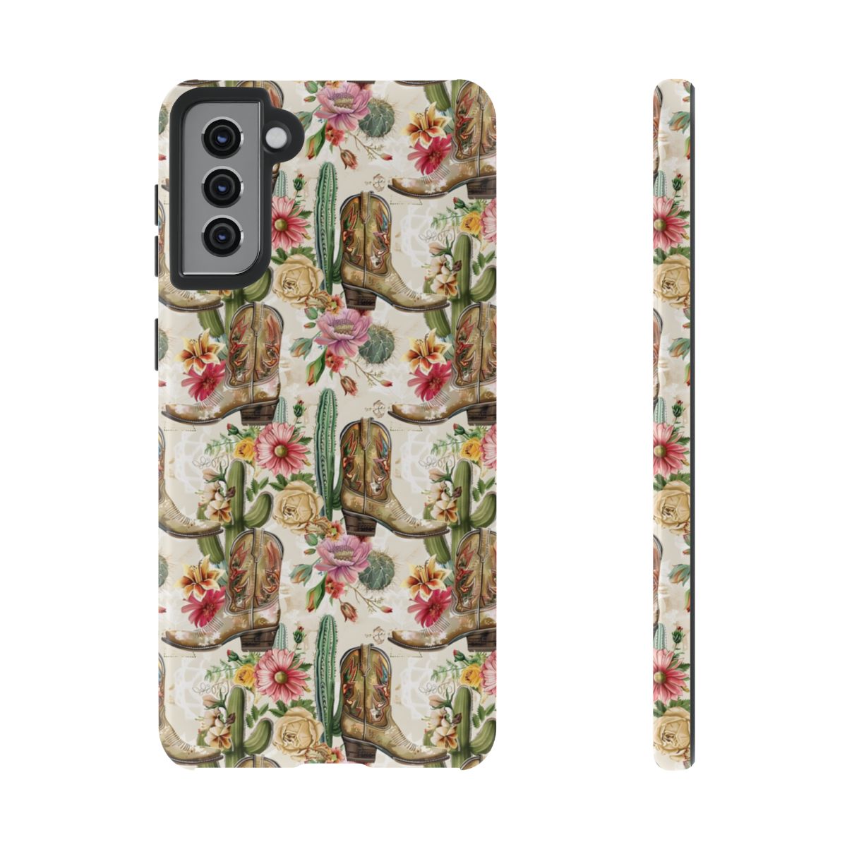 Pink Flowers and Boots Tough Case
