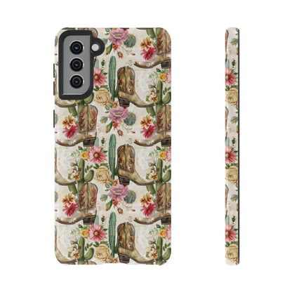 Pink Flowers and Boots Tough Case