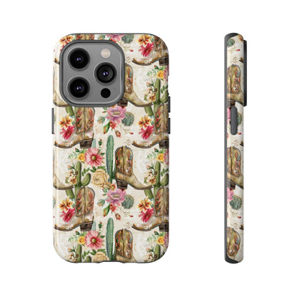 Pink Flowers and Boots Tough Case