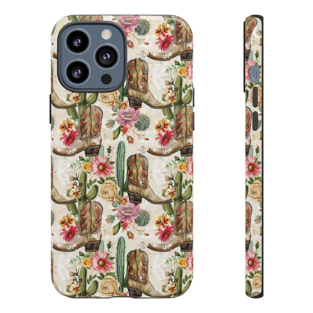 Pink Flowers and Boots Tough Case
