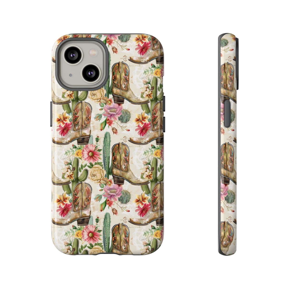 Pink Flowers and Boots Tough Case