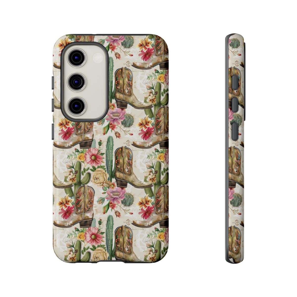 Pink Flowers and Boots Tough Case