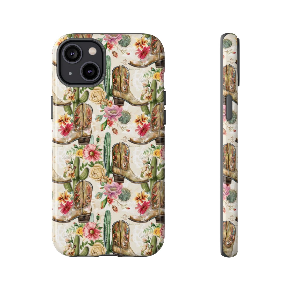 Pink Flowers and Boots Tough Case