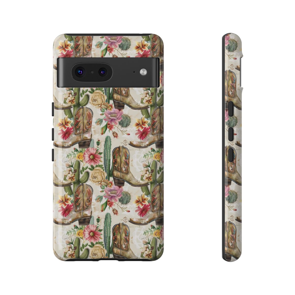 Pink Flowers and Boots Tough Case