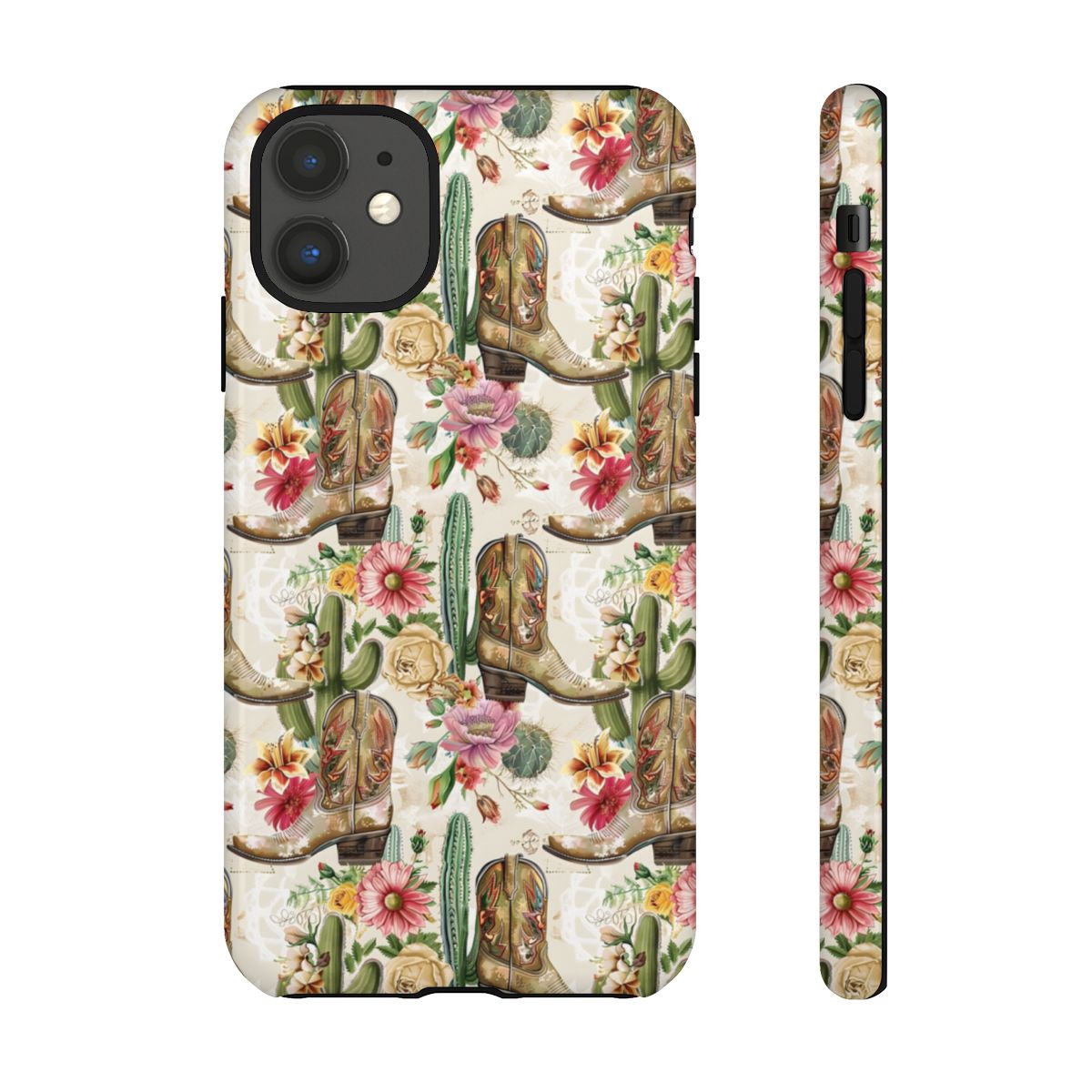Pink Flowers and Boots Tough Case