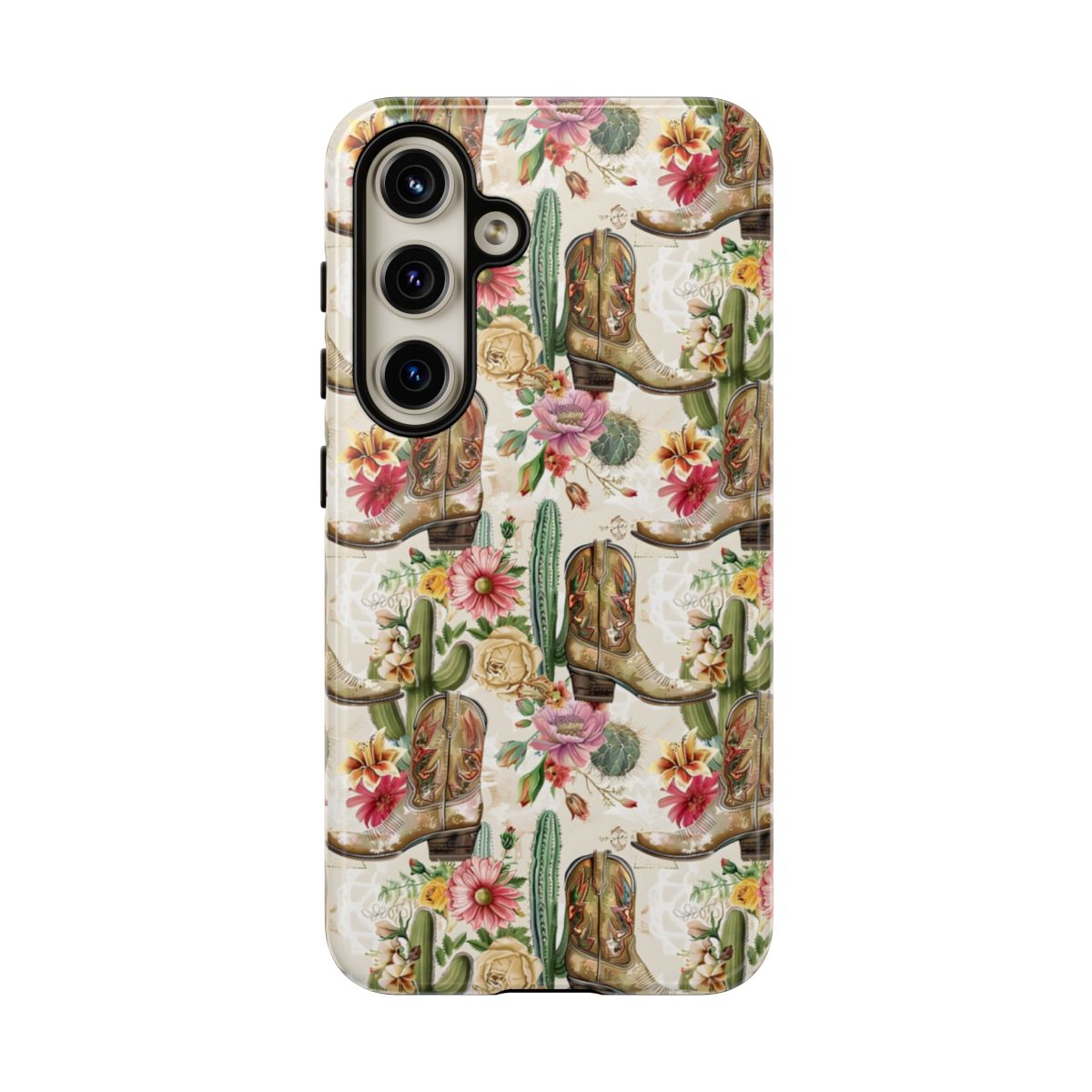 Pink Flowers and Boots Tough Case