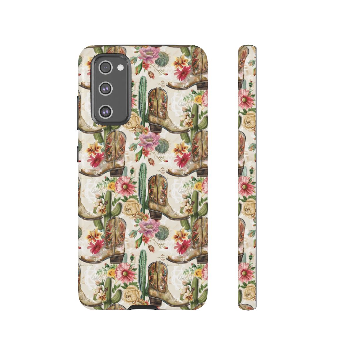 Pink Flowers and Boots Tough Case